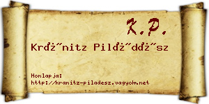 Kránitz Piládész névjegykártya